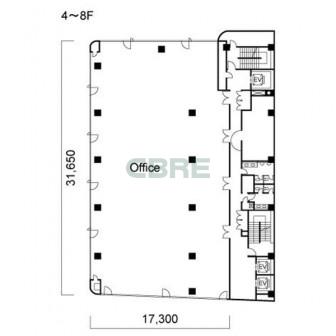 4階〜8階 平面図