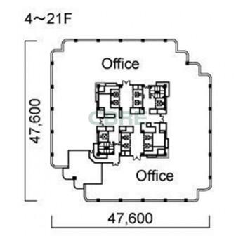 4階〜21階 平面図