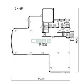 3階〜6階 平面図