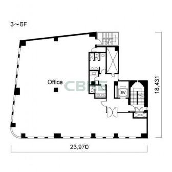 3階〜6階 平面図
