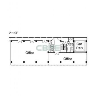 2階〜9階 平面図