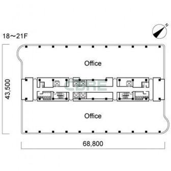 18階〜21階 平面図