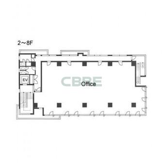 2階〜8階 平面図