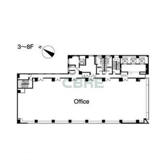 3階〜8階 平面図