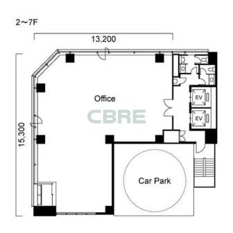 2階〜7階 平面図