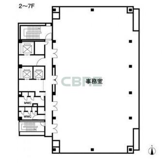 2階〜7階 平面図