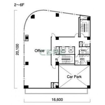 2階〜6階 平面図