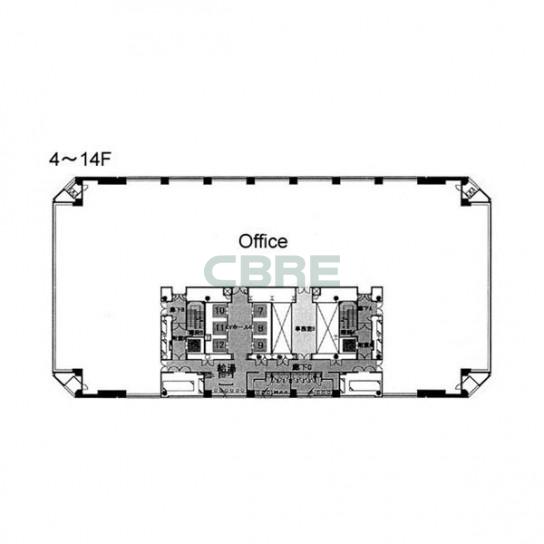 4階〜14階 平面図