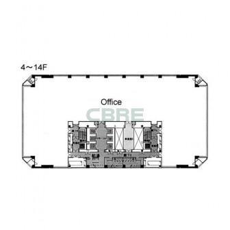 4階〜14階 平面図