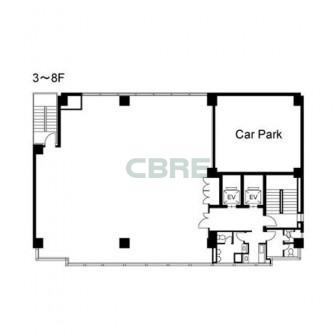 3階〜8階 平面図