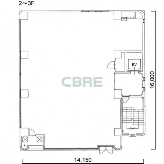 2階〜3階 平面図