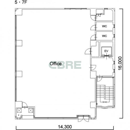 5階〜7階 平面図