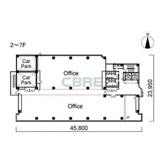 2階〜7階 平面図