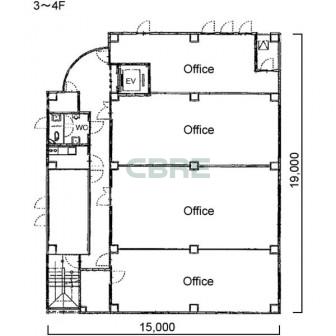 3階〜4階 平面図