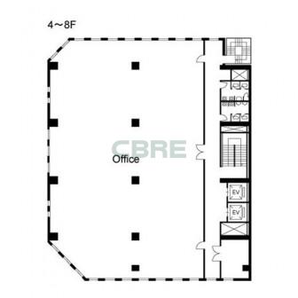 4階〜8階 平面図