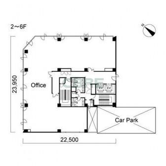 2階〜6階 平面図