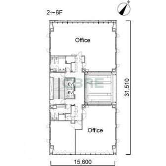 2階〜6階 平面図