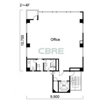 2階〜4階 平面図