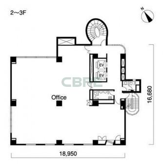 2階〜3階 平面図