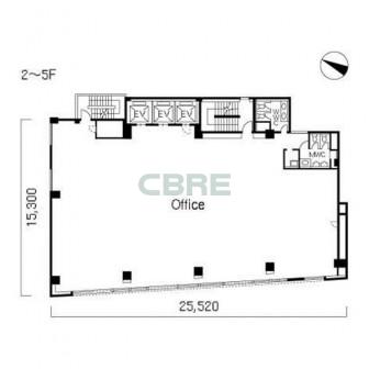 2階〜5階 平面図