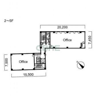 2階〜5階 平面図