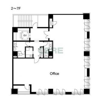 2階〜7階 平面図