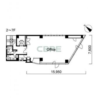 2階〜7階 平面図