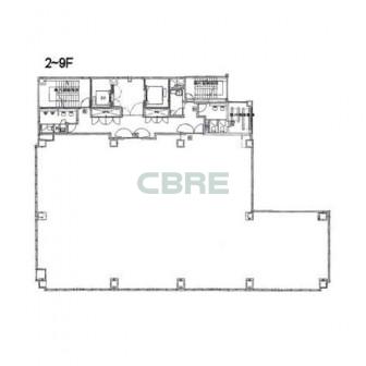 2階〜9階 平面図