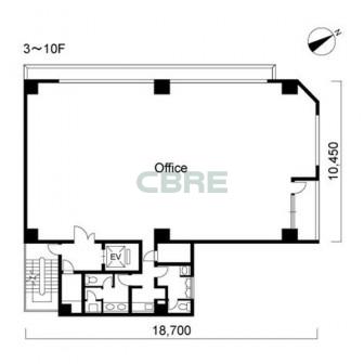 3階〜10階 平面図
