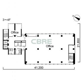 3階〜4階 平面図
