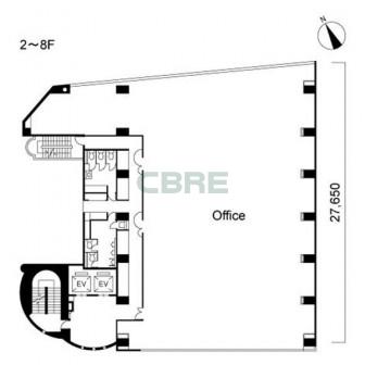 2階〜8階 平面図