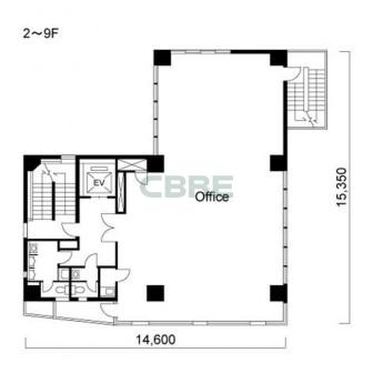2階〜9階 平面図
