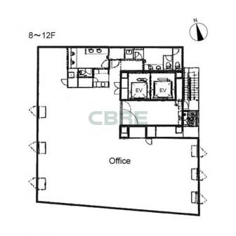 8階〜12階 平面図