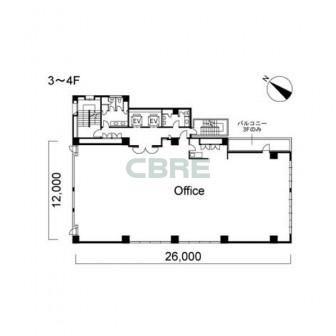 3階〜4階 平面図