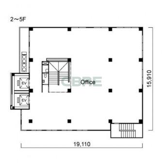 2階〜5階 平面図
