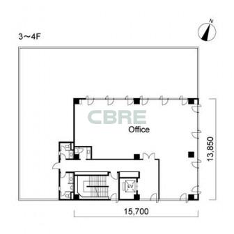3階〜4階 平面図