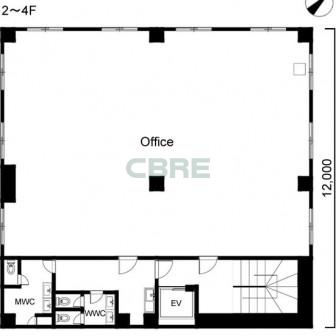2階〜4階 平面図