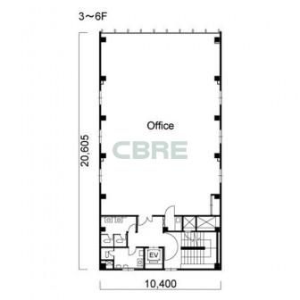 3階〜6階 平面図