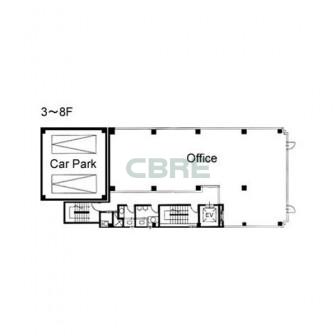 3階〜8階 平面図