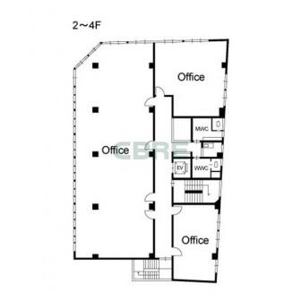 2階〜4階 平面図
