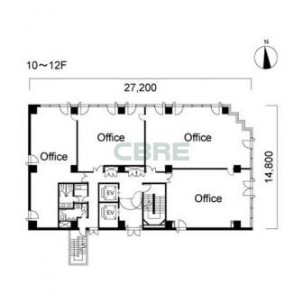 10階〜12階 平面図