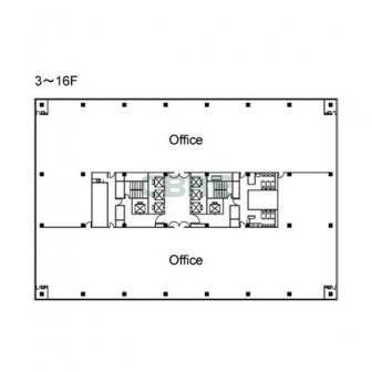 3階〜16階 平面図