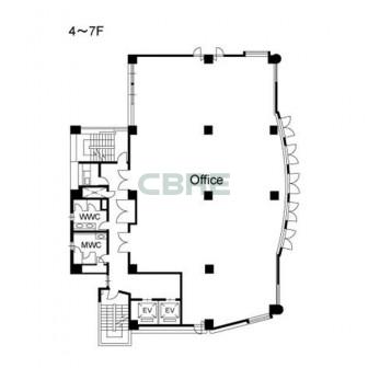 4階〜7階 平面図