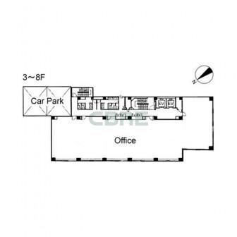 3階〜8階 平面図