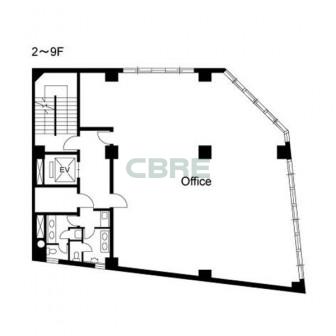 2階〜9階 平面図