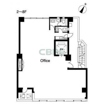 2階〜8階 平面図