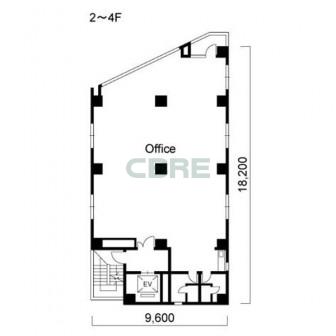2階〜4階 平面図