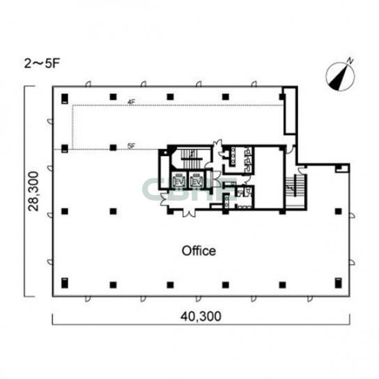 2階〜5階 平面図