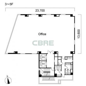 3階〜5階 平面図