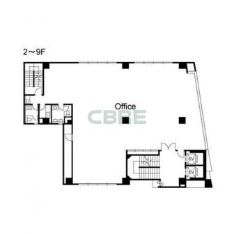 2階〜9階 平面図